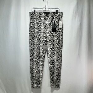 Kendall Kylie High Rise Animal Print Pants Snake Skin Pattern Size 32